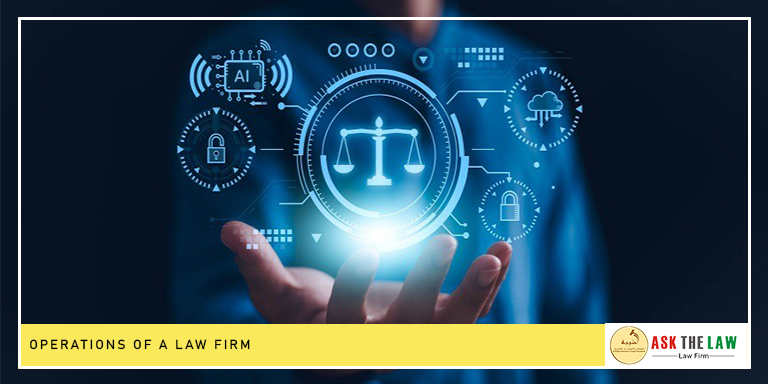 Professional operations and legal processes inside a law firm