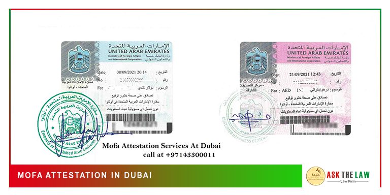 MOFA Attestation in Dubai